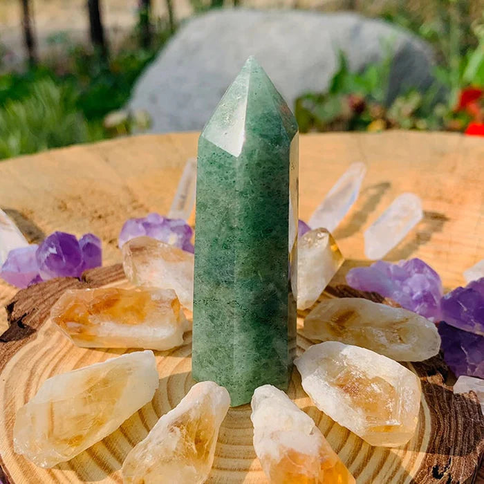 Green Strawberry Quartz Point