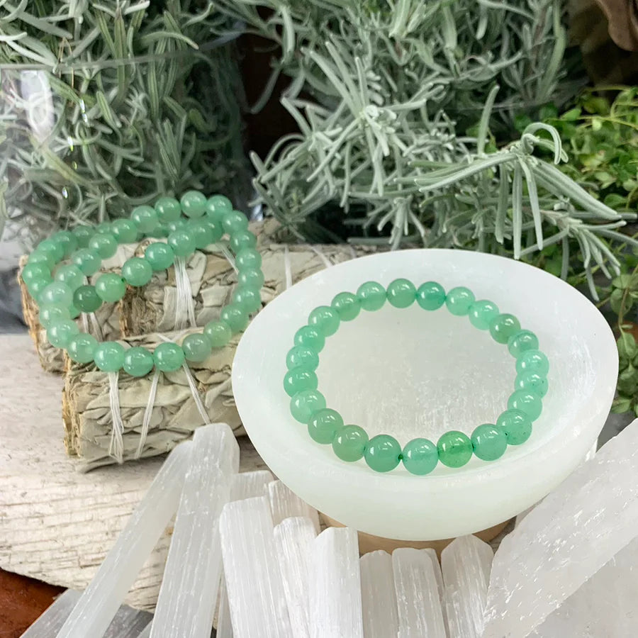 Mala Green Aventurine Bracelet With Velvet Pouch