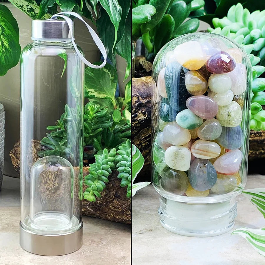 Mixed Agate Gem Pod Water Bottle