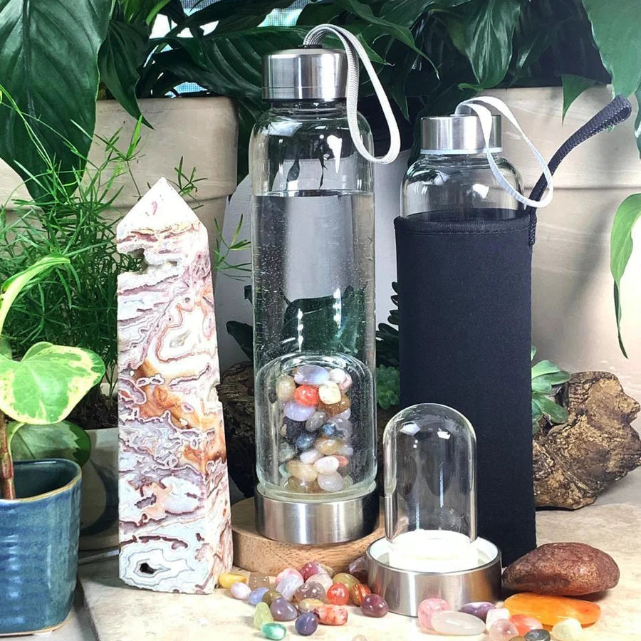 Mixed Agate Gem Pod Water Bottle