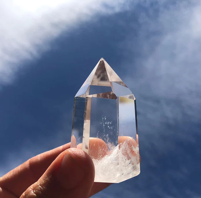 Clear quartz tower