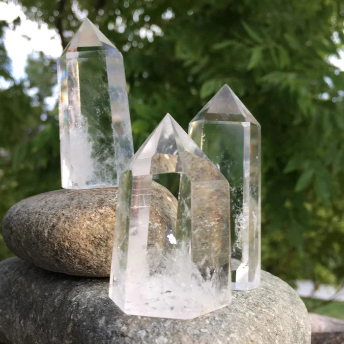 Clear quartz tower