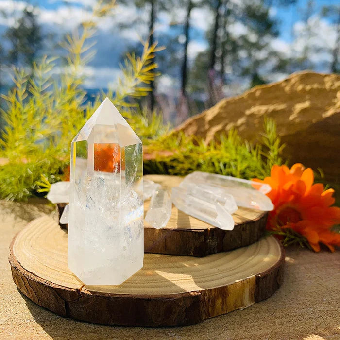 Clear quartz tower