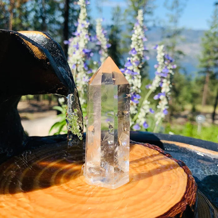 Clear quartz tower