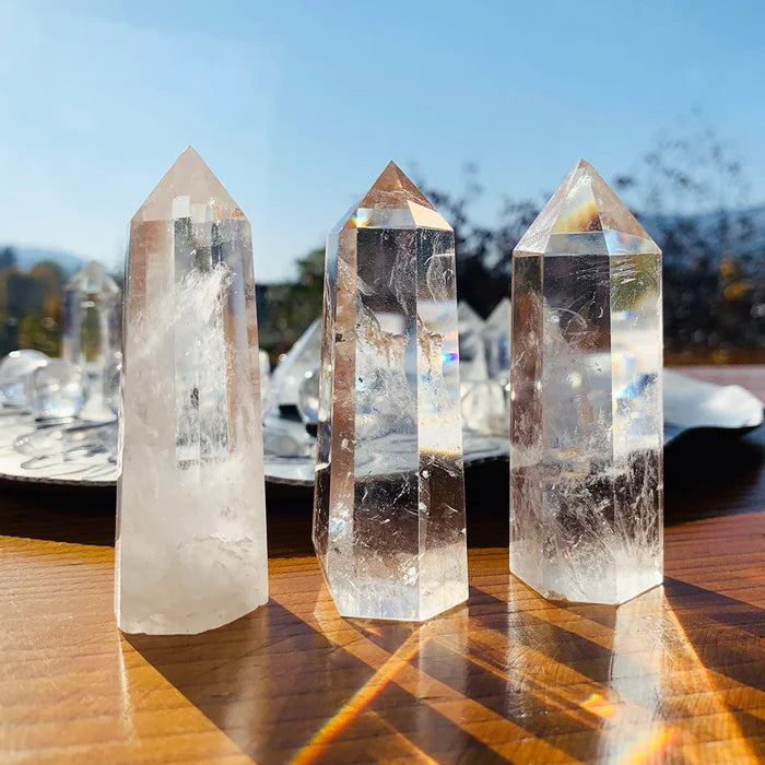 Clear quartz tower