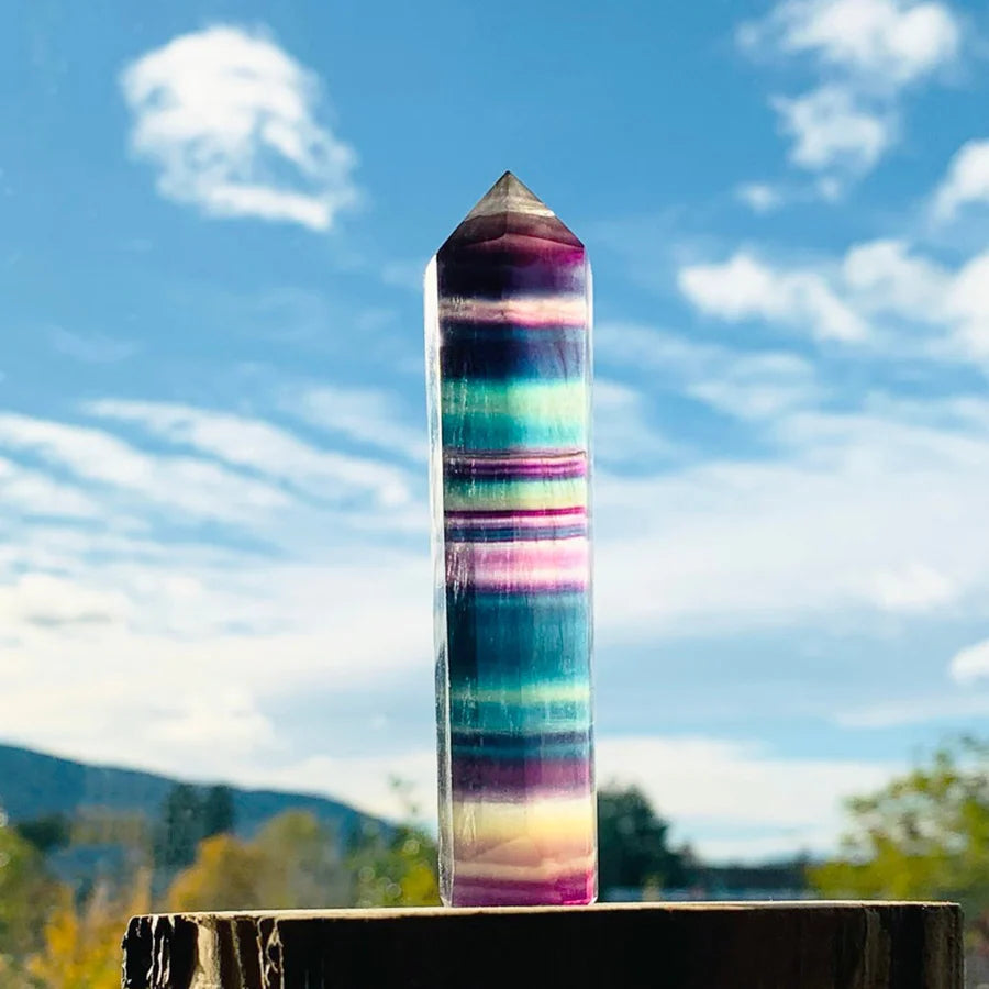 Rainbow Fluorite Point