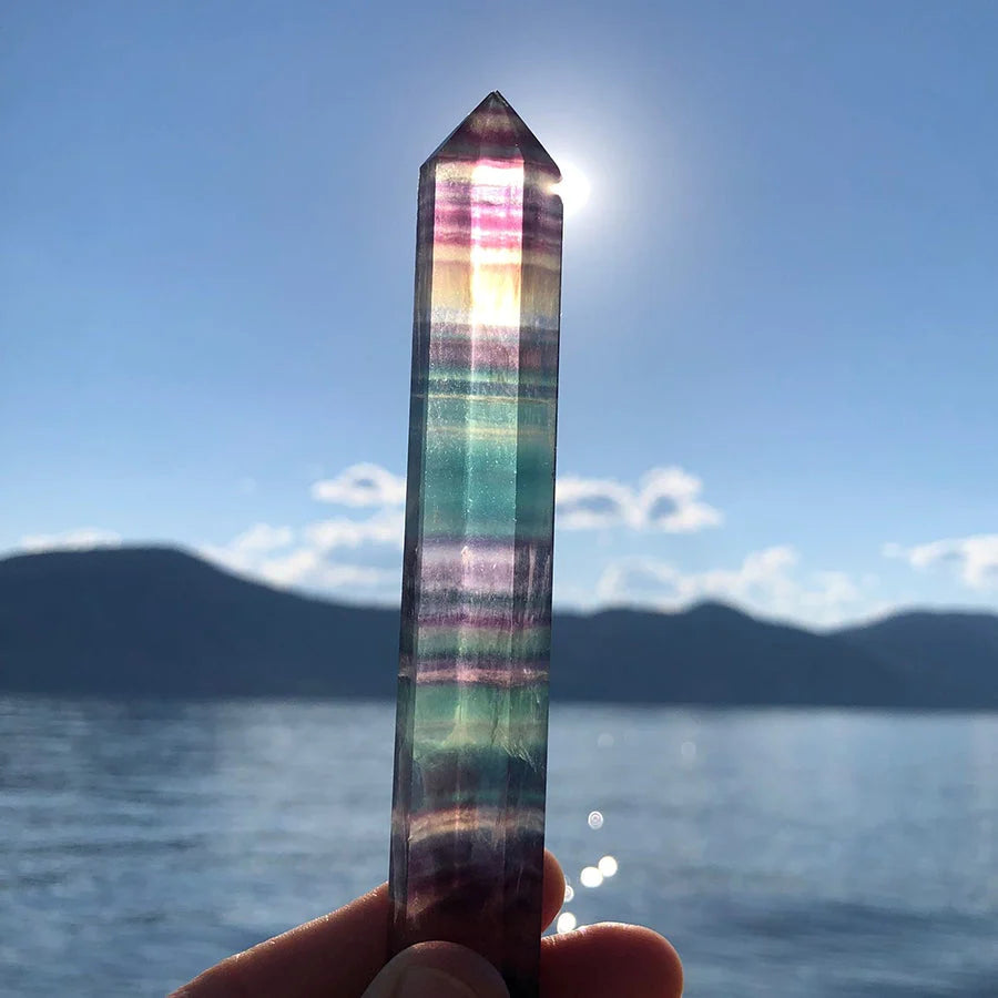 Rainbow Fluorite Point