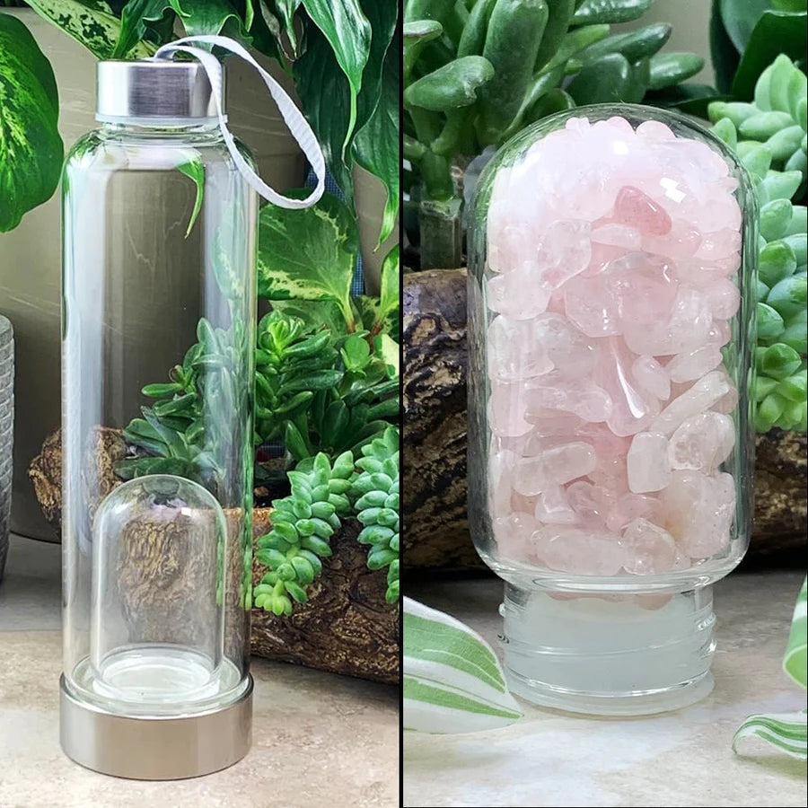 Rose Quartz Gem Pod Water Bottle