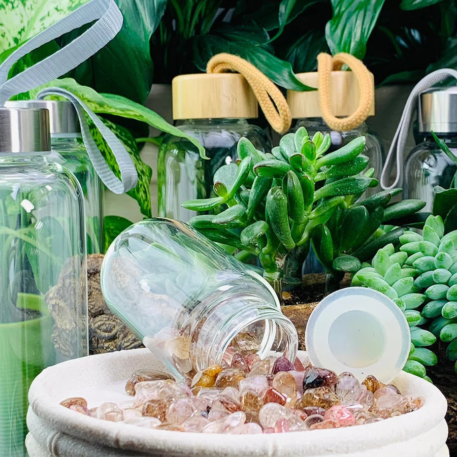 Rutilated Quartz Gem Pod Water Bottle