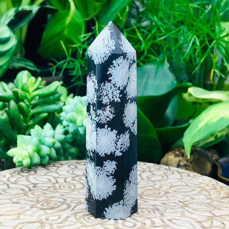 Snowflake Obsidian Point