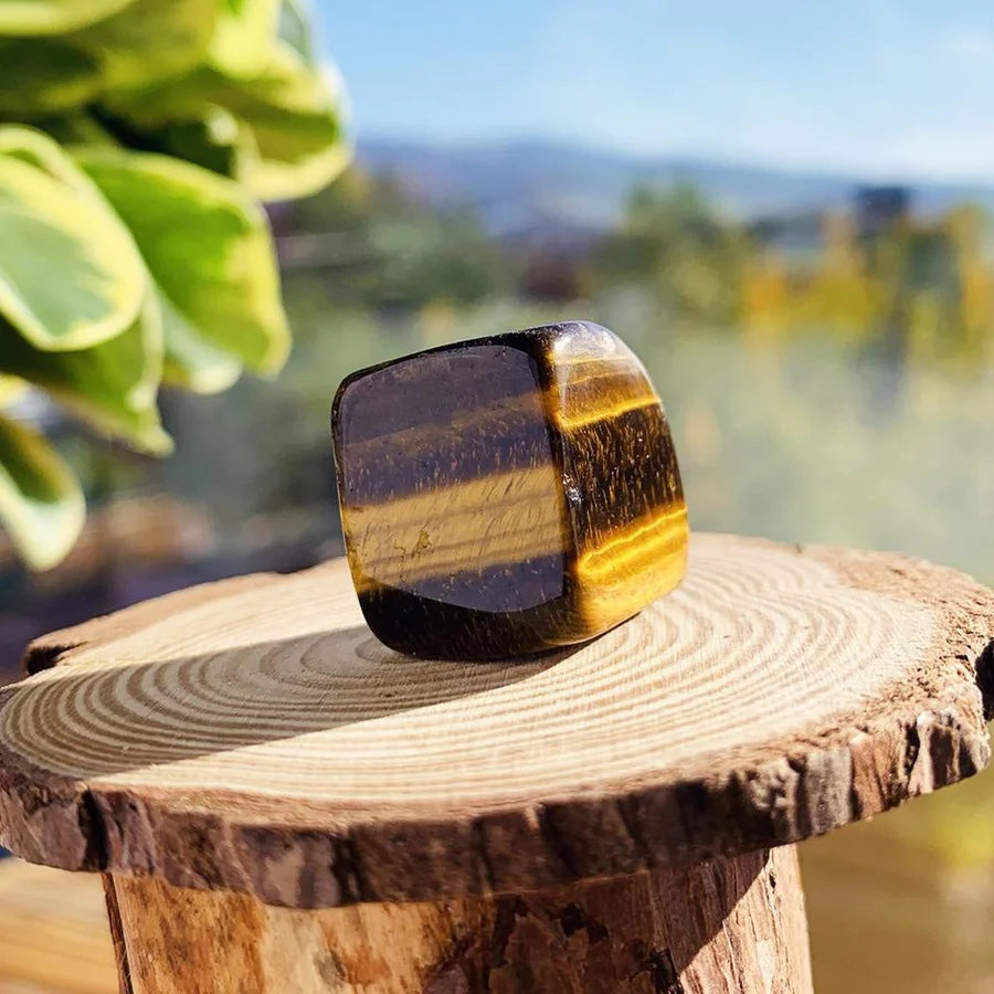 Tiger's Eye Tumbled Cube