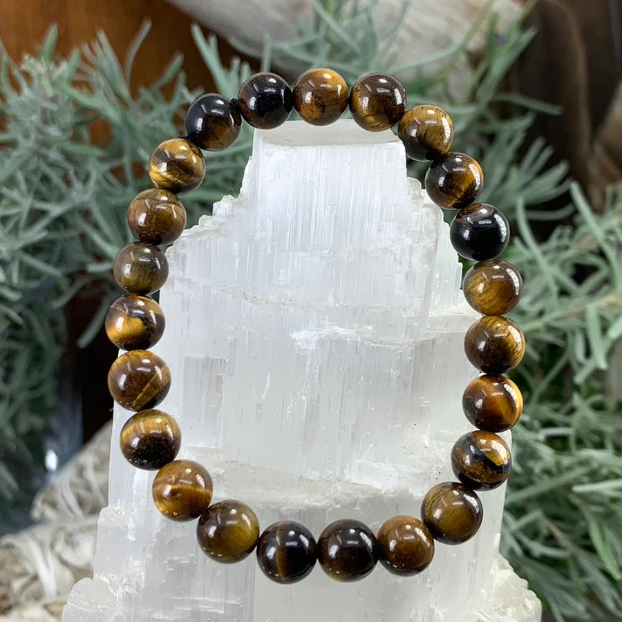 Mala Tiger's Eye Bracelet With Velvet Pouch