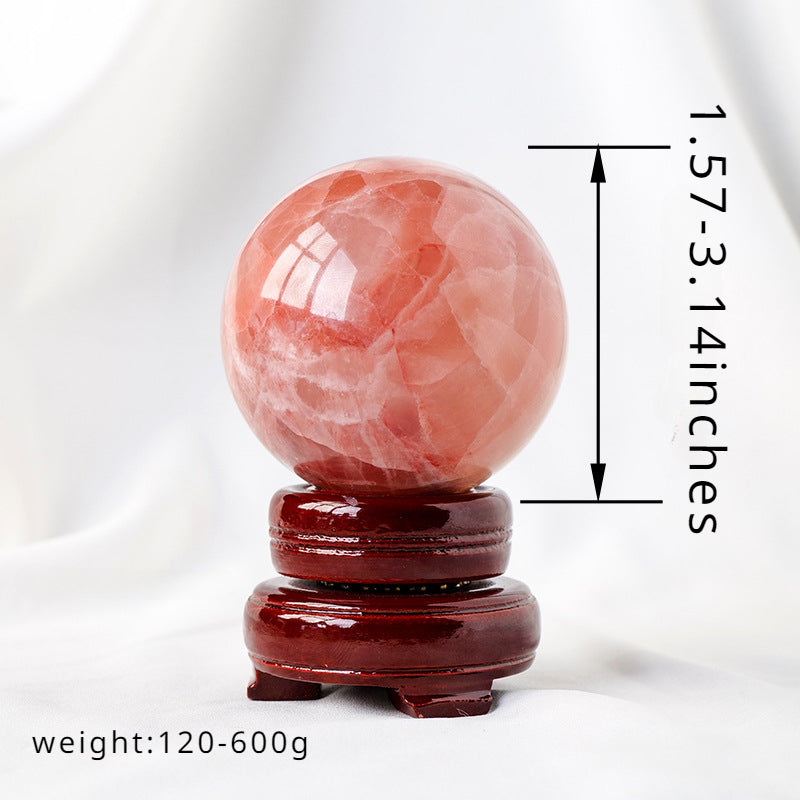 Red calcite crystal ball/sphere