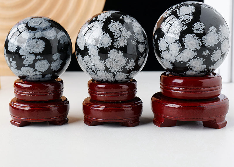 Natural Snowflake Obsidian Ball/sphere