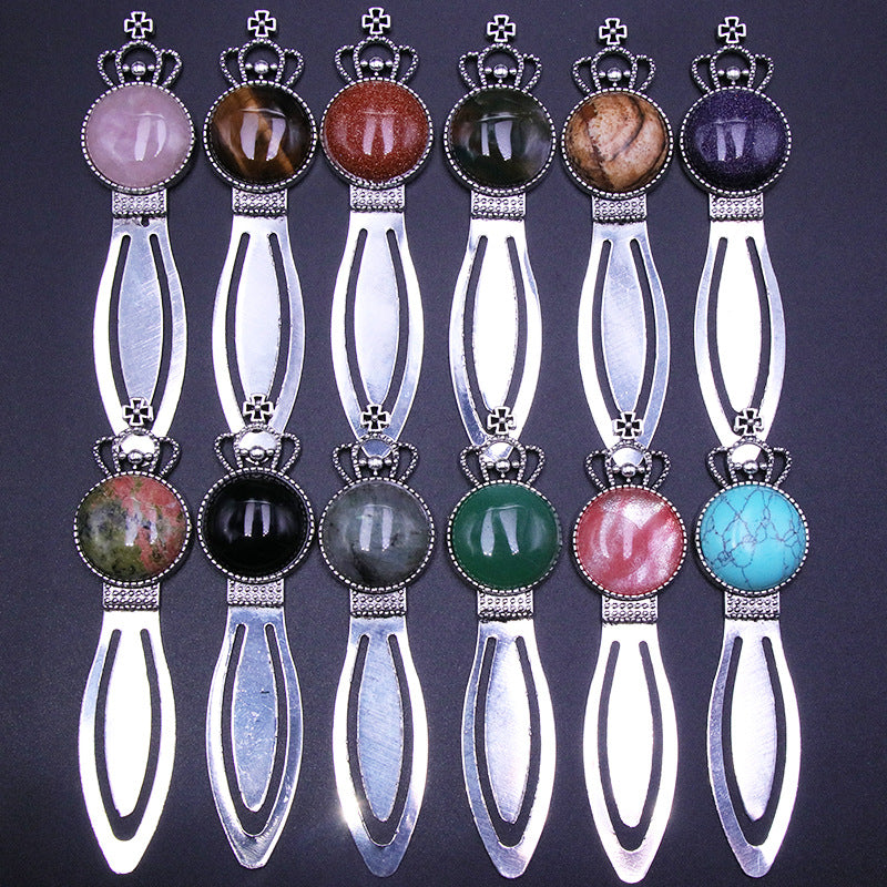 Crown bookmark alloy  crystal gem bookmark