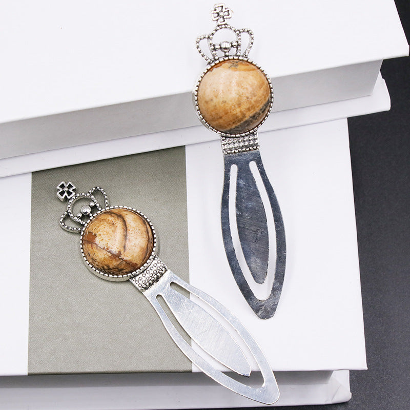 Crown bookmark alloy  crystal gem bookmark