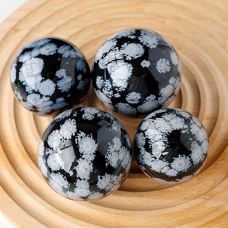 Natural Snowflake Obsidian Ball/sphere