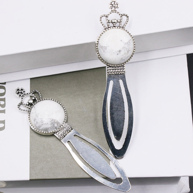 Crown bookmark alloy  crystal gem bookmark