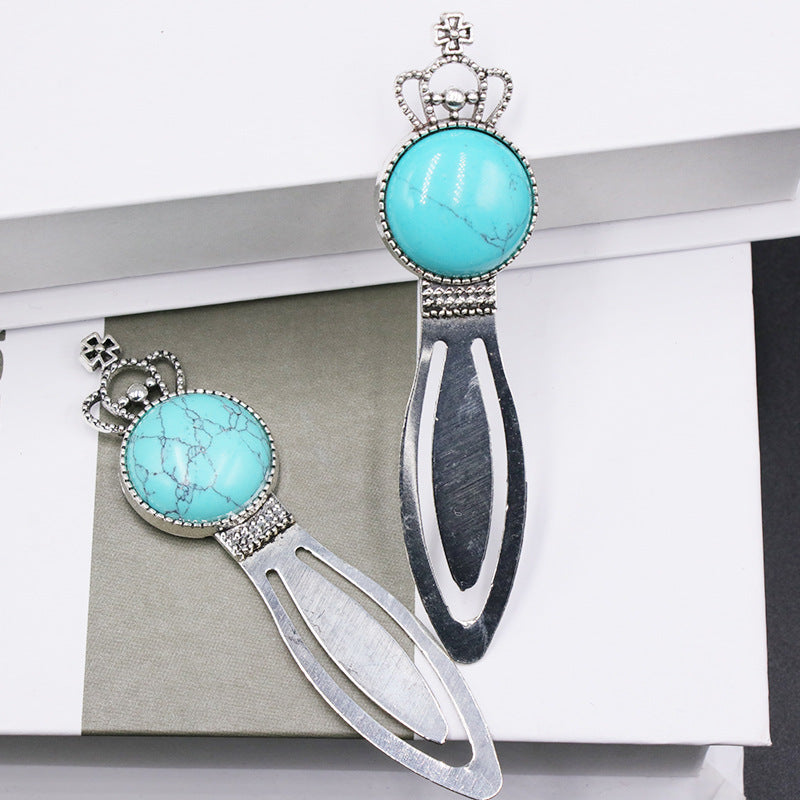 Crown bookmark alloy  crystal gem bookmark