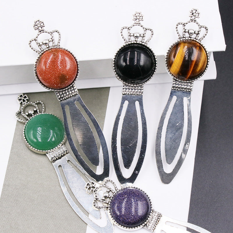 Crown bookmark alloy  crystal gem bookmark