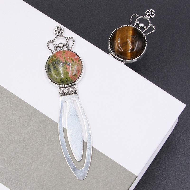 Crown bookmark alloy  crystal gem bookmark