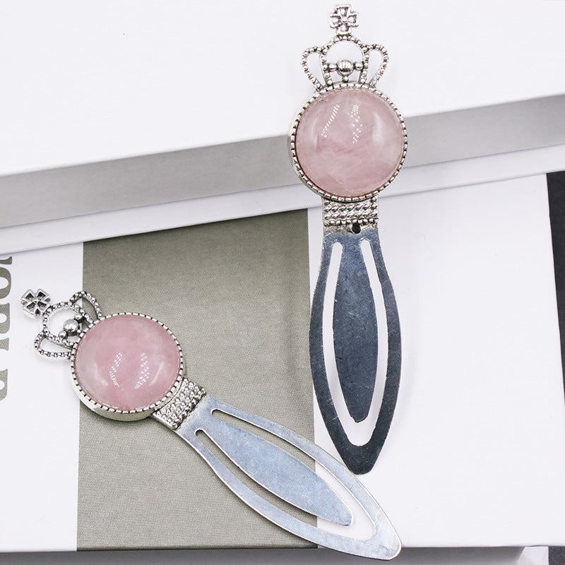 Crown bookmark alloy  crystal gem bookmark