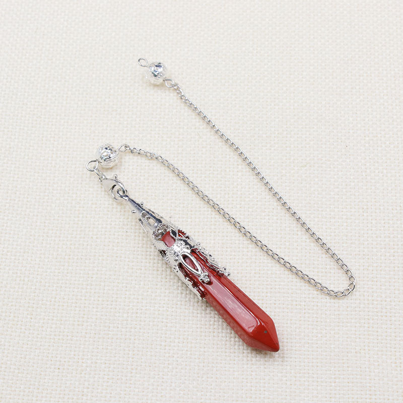 Rock crystal hexagonal column pendulum pendant