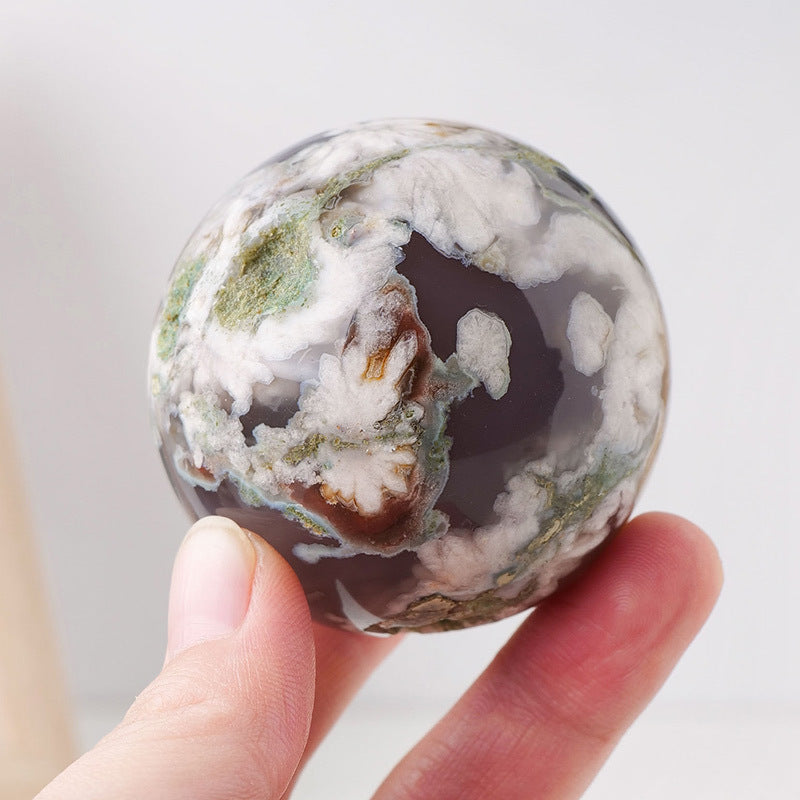 Black flower agate ball/sphere