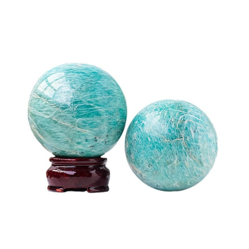 Natural amazonite crystal ball/sphere