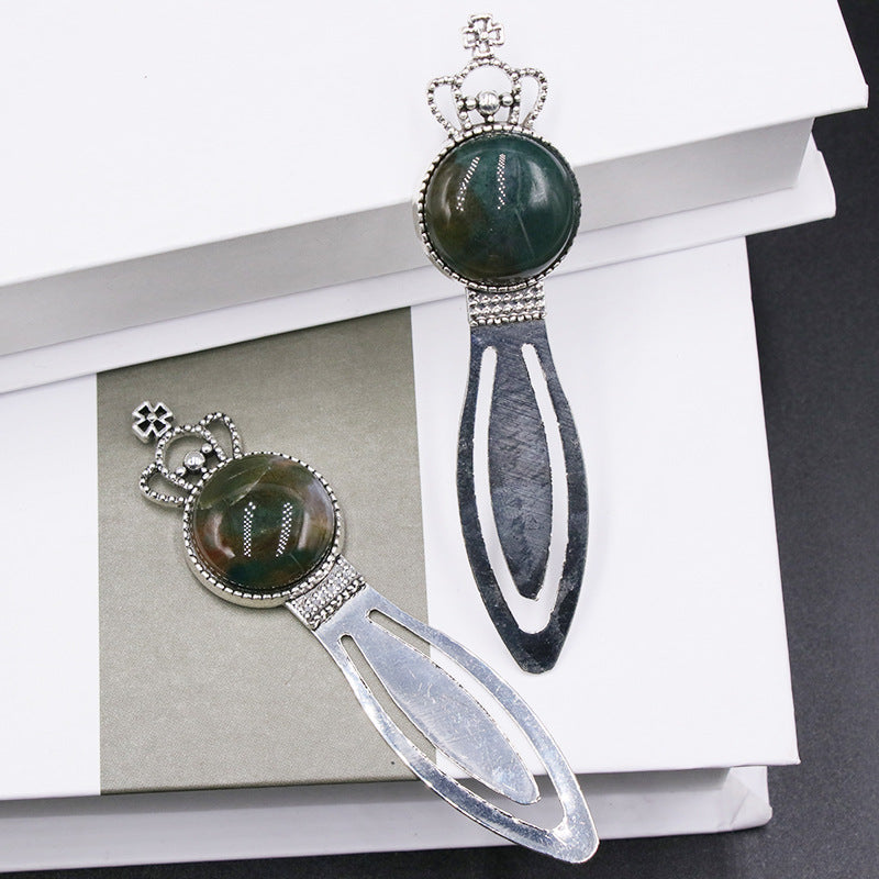 Crown bookmark alloy  crystal gem bookmark