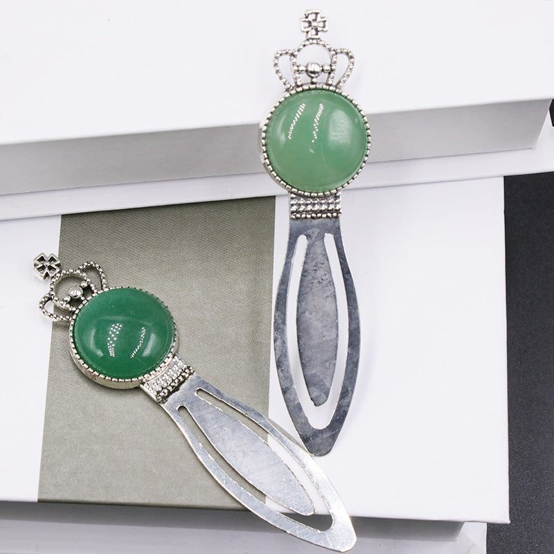 Crown bookmark alloy  crystal gem bookmark