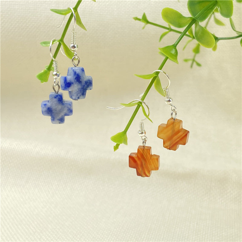 Crystal Cross Earrings