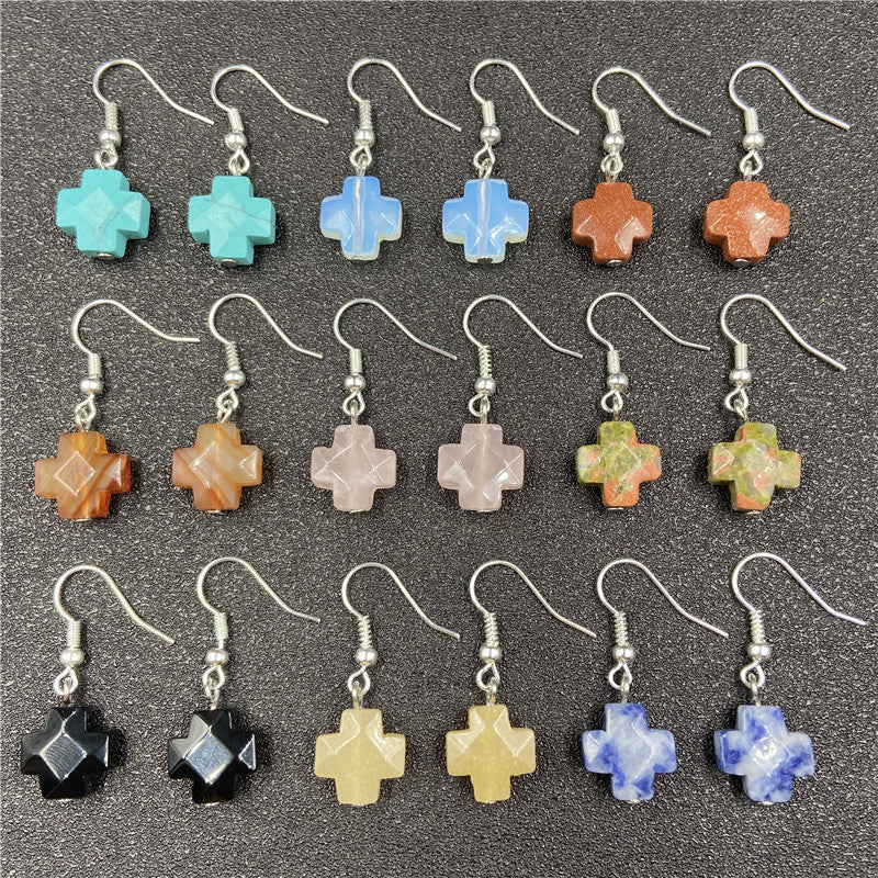 Crystal Cross Earrings