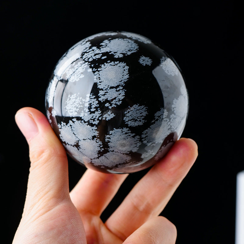 Natural Snowflake Obsidian Ball/sphere