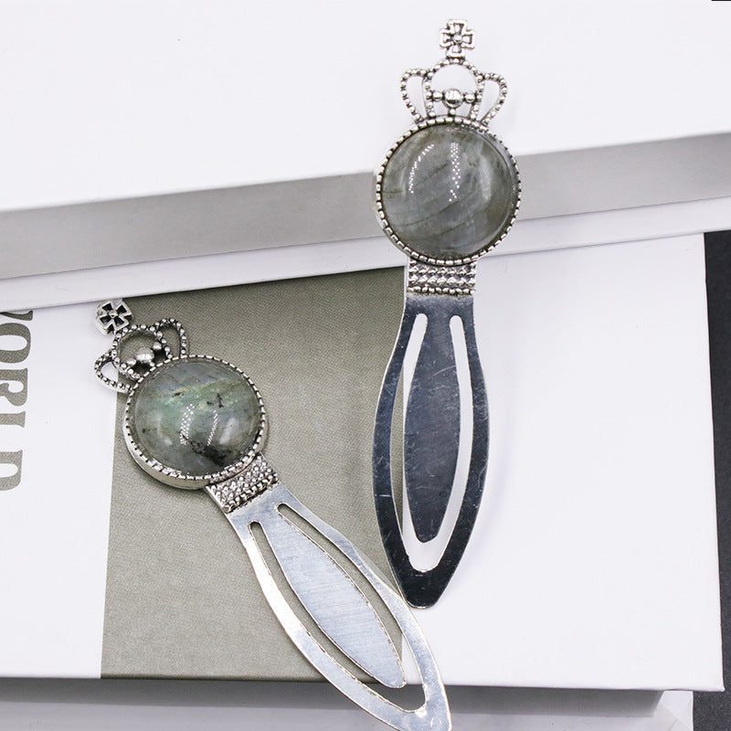 Crown bookmark alloy  crystal gem bookmark