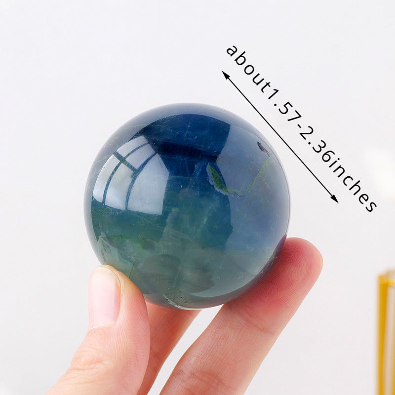 Natural crystal blue-green fluorite ball/sphere